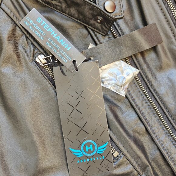 Leather Aviation Jacket - Stephan/H - Made in Canada! Brand New! - Picture 2 of 6